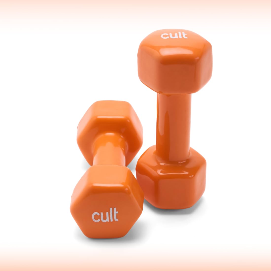 Cult Vinyl Dumbbell Ideal for Home Workout Strength Training for Men & Women Pack of 2 Fixed Weight Dumbbell (3 kg) Orange-image-43