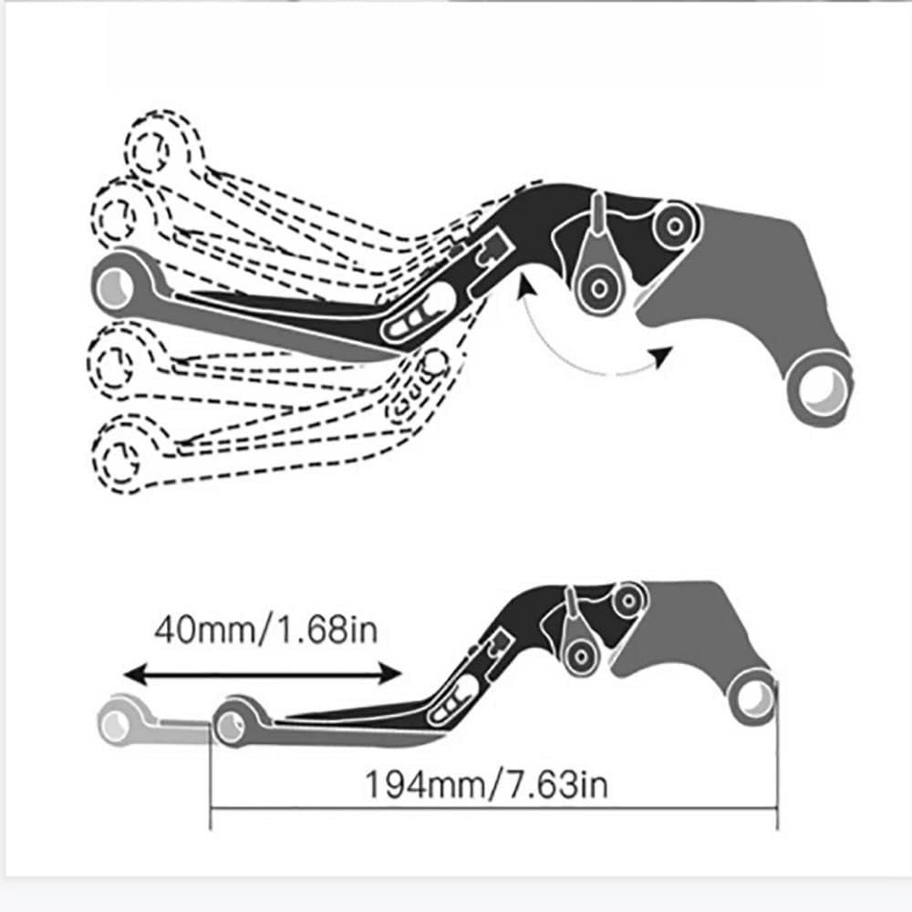 FAIOGINIWP para MSX125 2014 2015 2016 2017 MSX 125 MSX-125 Palancas De Embrague De Freno De Aluminio CNC Ajustables para Motocicleta FAIOGINIWP(4)