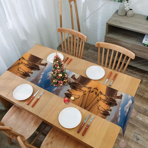 Chemin de table imprimé camel de qualité supérieure pour décoration de mariage et ferme - 8
