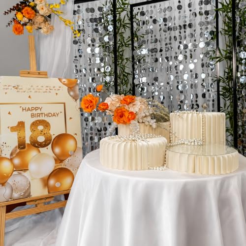 Cosmo Celebrations® Display Ständer Set 4-teilig – Höhenverstellbare Präsentations-Erhöhungen mit stabilen PVC-Platten – Faltbares Buffet Podest für Desserttisch, Hochzeit, Geburtstag & Candy Bar Deko