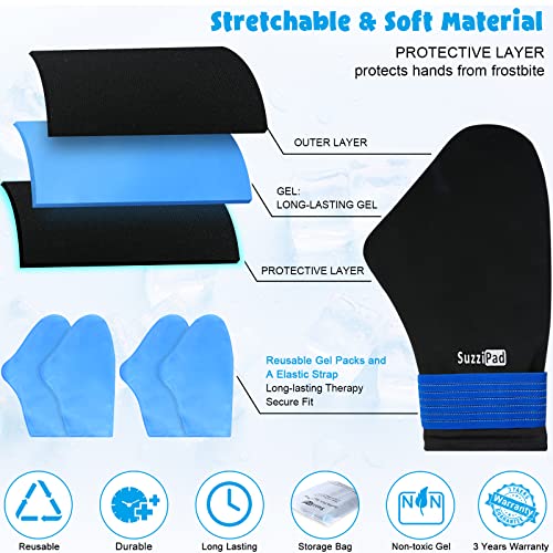 Suzzipad Hand Ice Pack Cold Gloves For Chemotherapy Neuropathy, Hold & Cold Therapy For Carpal Tunnel Relief, Microwavable Heated Gloves For Hands Pain Relief #TOP2