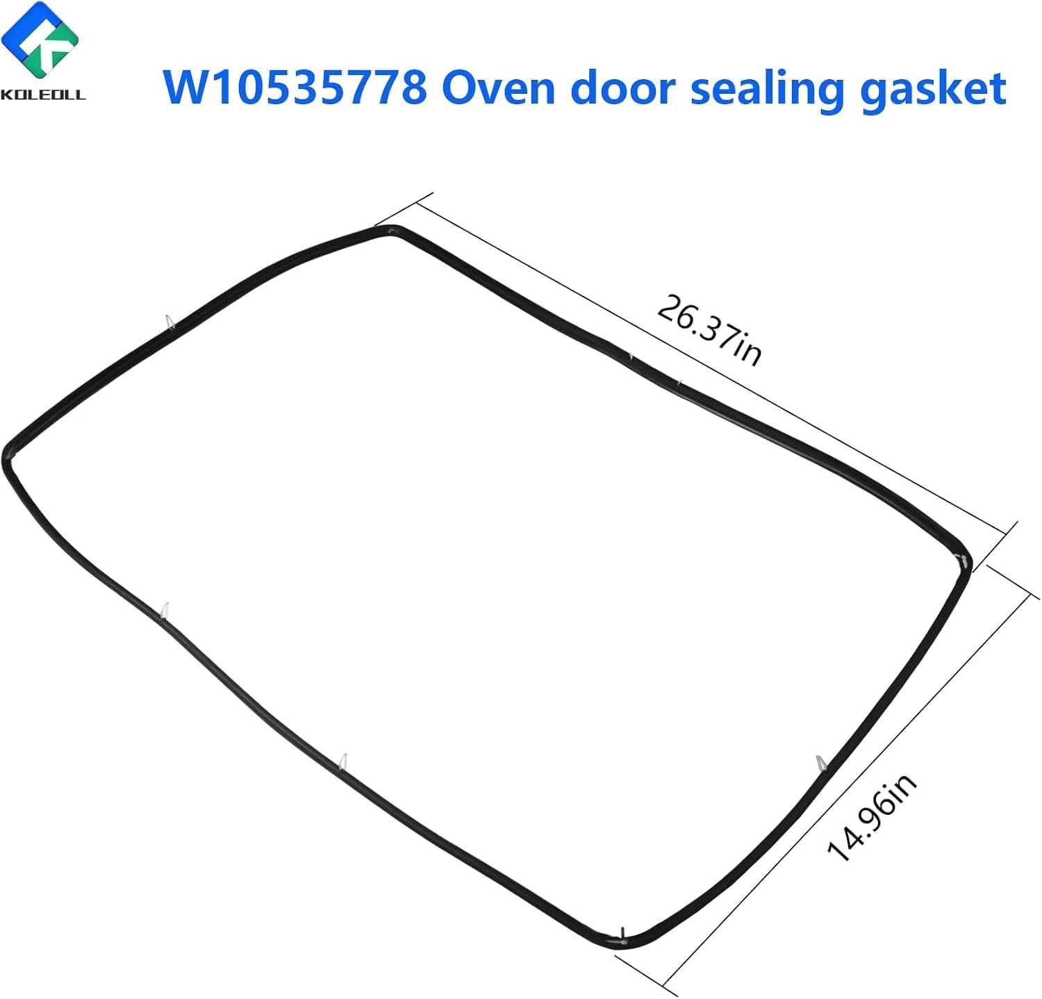 W10535778 Range Oven Door Seal Door Gasket Compatible with Whirlpool Replaces WPW10535778 3449335 AP6022735 PS11756072 EAP1175607 WPW10535778