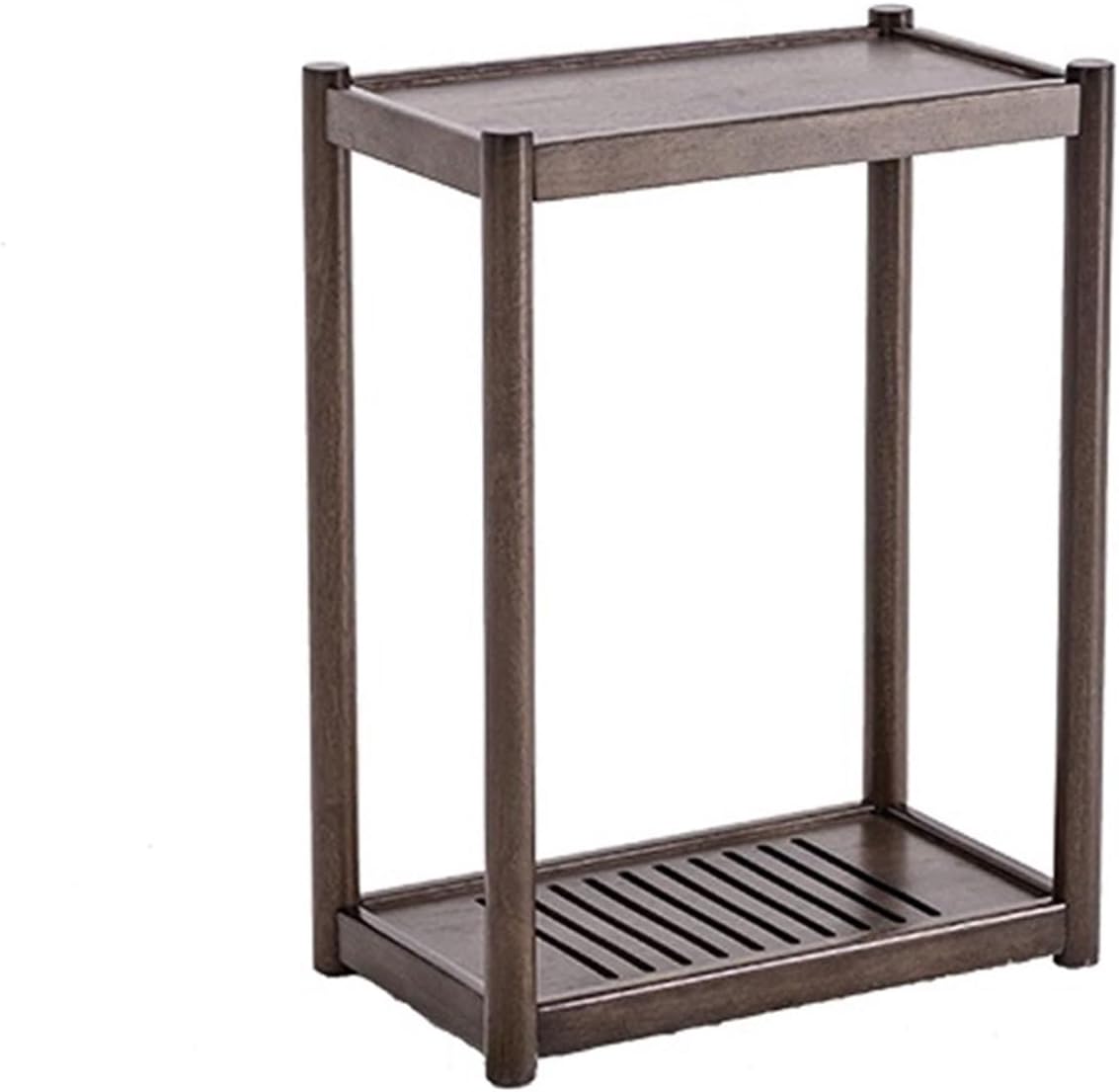 Office 2-Tier Mobile CPU Holder Wood PC Tower Stand with Invisible Caster Wheels Floor Standing PC Main Case Stand for Home Office Accessories(Brown,Medium)