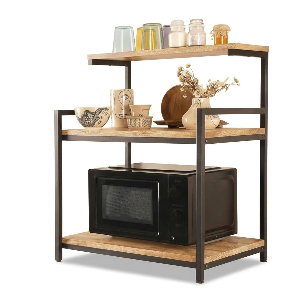 Amazon Brand - Solimo Engineered Wood Multi-Purpose Rack for Microwave, OTG, Oven | Kitchen Organizer (Brown) | 60.0L x 40.0W x 70.7H CM-image-17