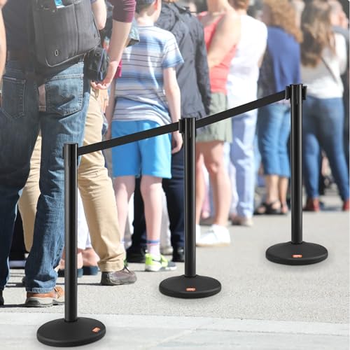 Vevor CROWD CONTROL STANCHIONS 6-PACK Crowd Control Stanchions, 6-Pack Solid Base Crowd Control Barriers With 3Pcs 6.5Ft Black Retractable Belts thumb #7