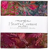 Moda HEARTS CONTENT BATIKS Precut 5-inch Charm Pack Cotton Fabric Quilting Squares Assortment 42190PP Laundry Basket Quilts