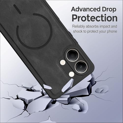 Image of SBMS Back Cover for Vivo Y21 5G / Y11 5G | Ultra Slim Soft Rubberised Hard Case | Oil Feel Soft Leather Back | Mag-Safe Design (Mag-Safe Not Support) | Camera Protection Case for Vivo Y11 5G (Black)