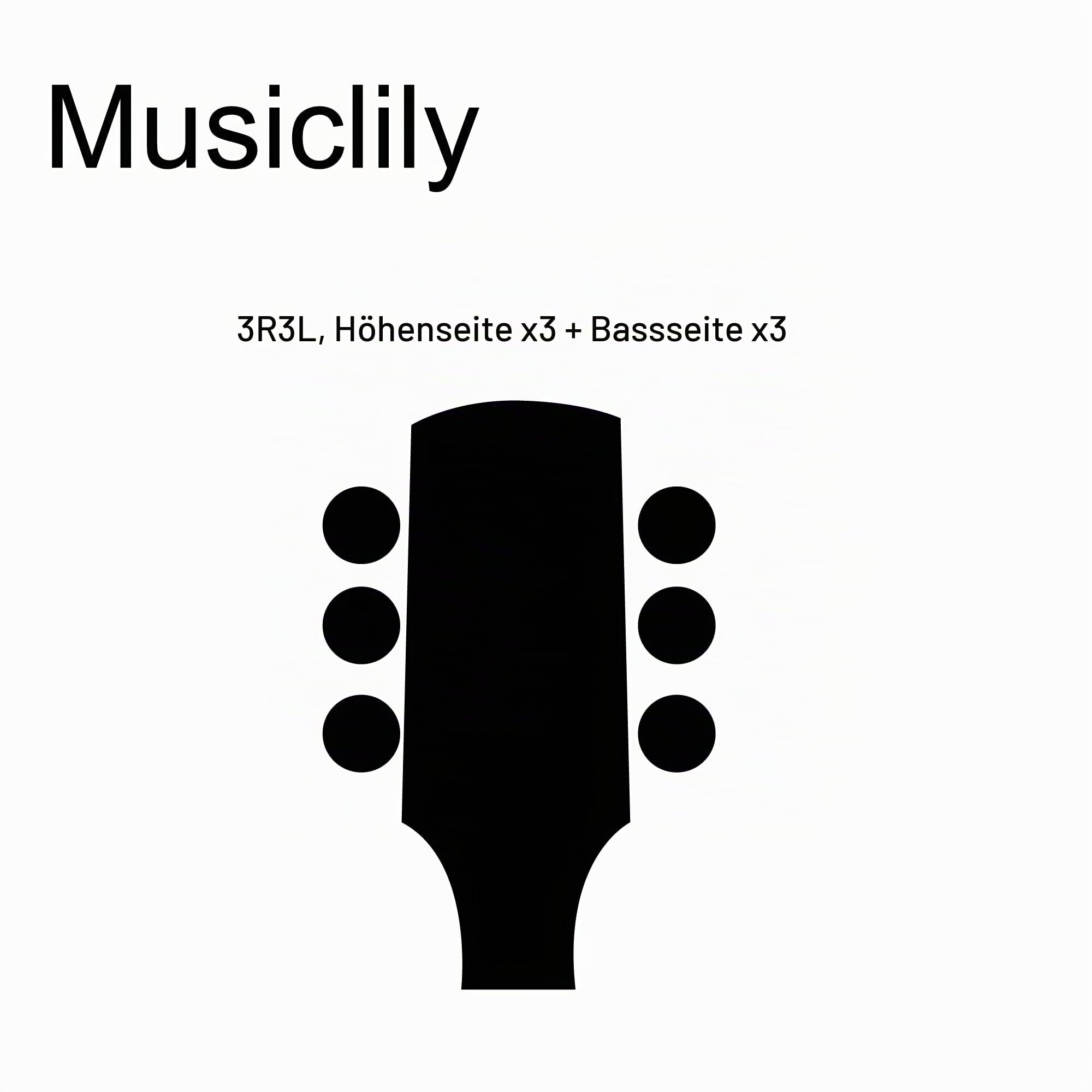 Musiclily Pro 3L3R Baker Style Klassische Gitarre Mechaniken Stimmwirbel Tuning Pegs Machine Heads Set für Klassikgitarre, Nickel