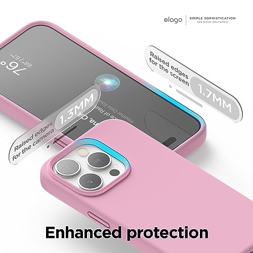 Image of elago Compatible with iPhone 15 Pro Case, Liquid Silicone Case, Full Body Protective Cover, Shockproof, Slim Phone Case, Anti-Scratch Soft Microfiber Lining, 6.1 inch (Hot Pink)