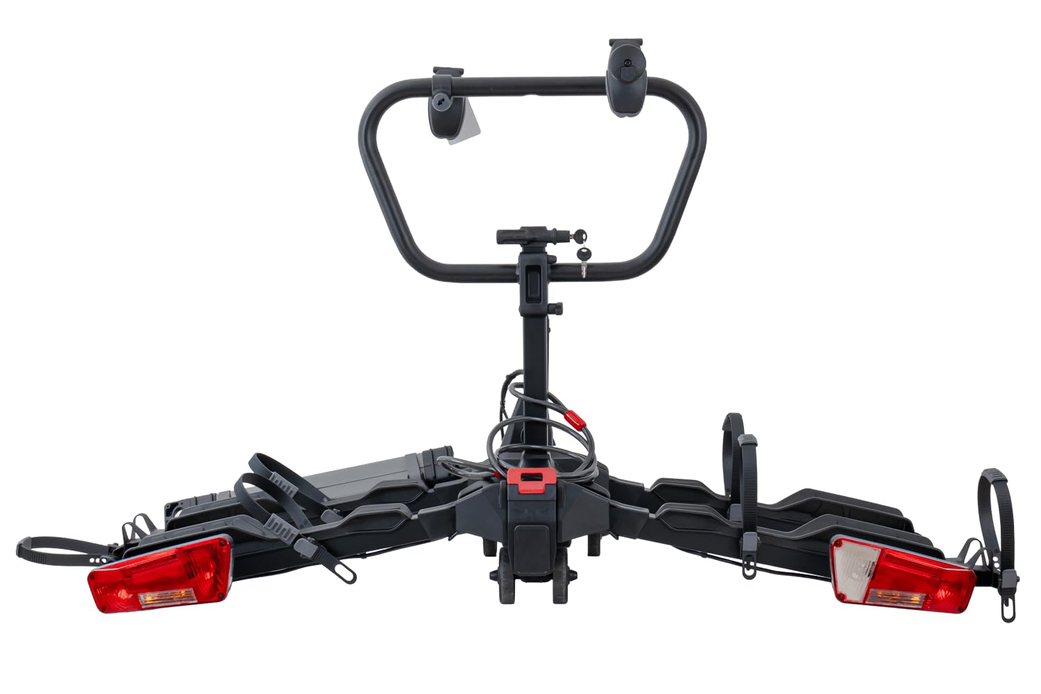 Spider 2E PRO Fahrradträger Anhängerkupplung für 2 E-Bikes bis 60 kg, abkippbar und zusammenklappbar, Kupplungsträger mit Diebstahlsicherung und 13-PIN Stecker
