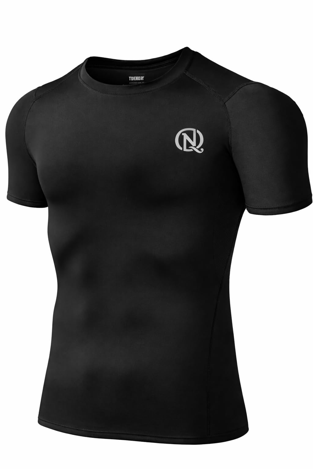 NEVER QUIT Men’s Compression Shirt Short Sleeve Athletic Top Sports T-Shirt Undershirt Base Layer Shirts Tight for Workout Gym-image-9