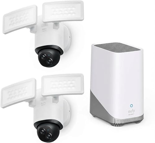 eufy Security Floodlight Camera E340 (2-Pack with HomeBase 3)