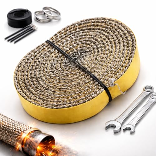 Genérico Cinta Térmica Ignífuga de fibra de vidrio 1cm x 2m, Protección Térmica con Adhesivo, Ideal para Barbacoas y Estufas de Leña