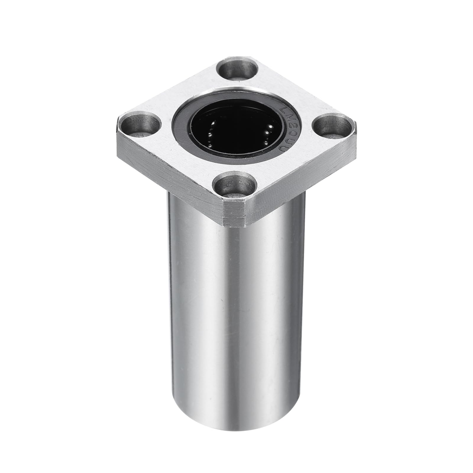 sourcing map LMK20LUU Cuscinetti a sfera lineari 20 mm foro 32 mm OD 80 mm lunghezza gabbia in acciaio flangia quadrata extra lunga per stampante 3D macchina CNC
