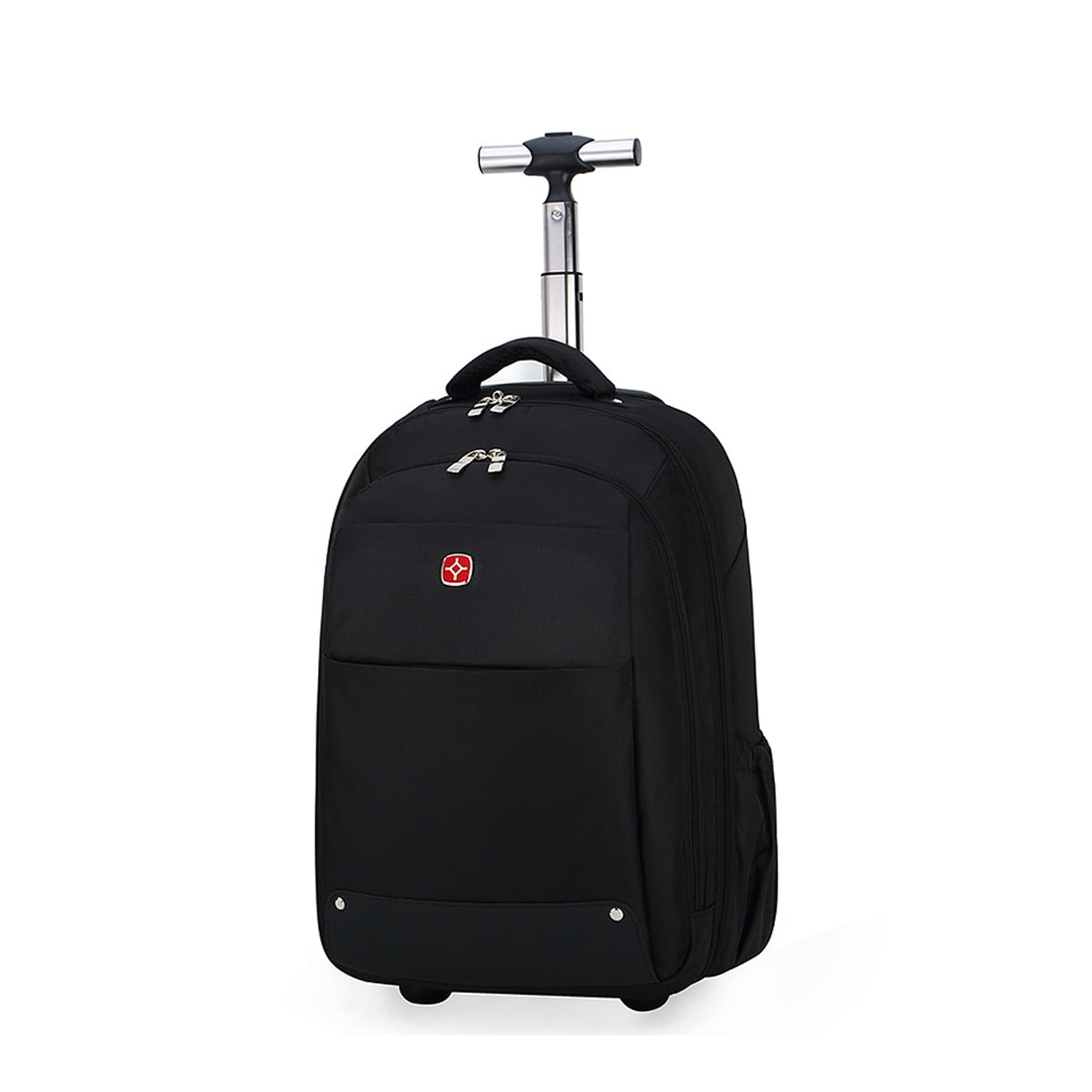 Mochila con Ruedas 15,6 Pulgadas Trolley con Ruedas Grande 55L Maleta de Mano Portátil Impermeable Bolsa de Viaje con Ruedas Mango Telescópico Reforzado Compartimento para Laptop Mujeres Hombre Negro