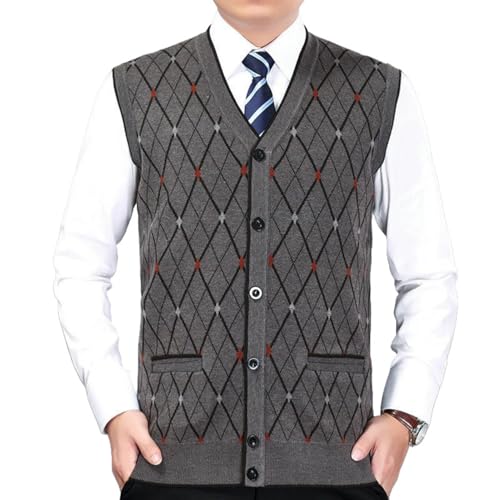 Chaleco de punto jacquard para hombre evita el exceso de calor en los brazos