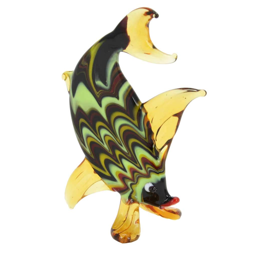Glass Of Venice Multicolored Murano Glass Festooned Oval Fish