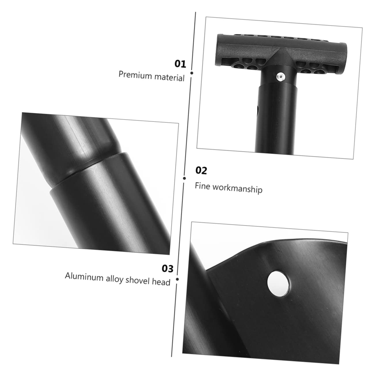 ibasenice Pelle à Neige Pliante Grattoir à Neige Aluminium pour Urgence Outil de Voyage Compact avec Élimination Rapide et Glace