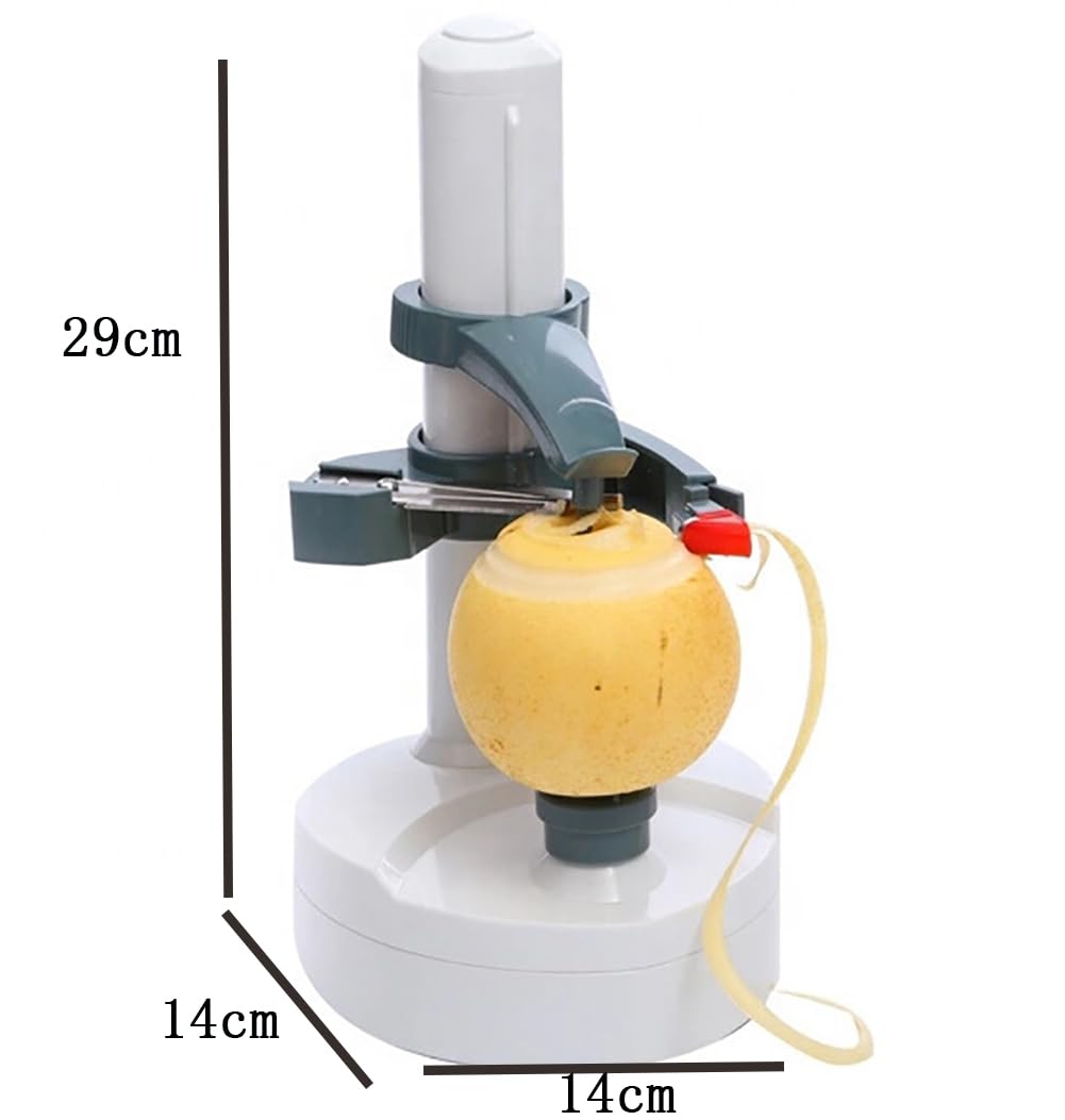 Pelapatate Elettrico, Pelapatate Automatico, Pelapatate Automatico con Resistente Acciaio Inossidabile 1 Adattatore 2 Lame Extra, Facile Da Usare Ed Ecologico, per Frutta Verdura Patate Mango
