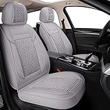 LINGVIDO Leather Car Seat Covers,Breathable and Waterproof Faux Leather Automotive Seat Covers for C