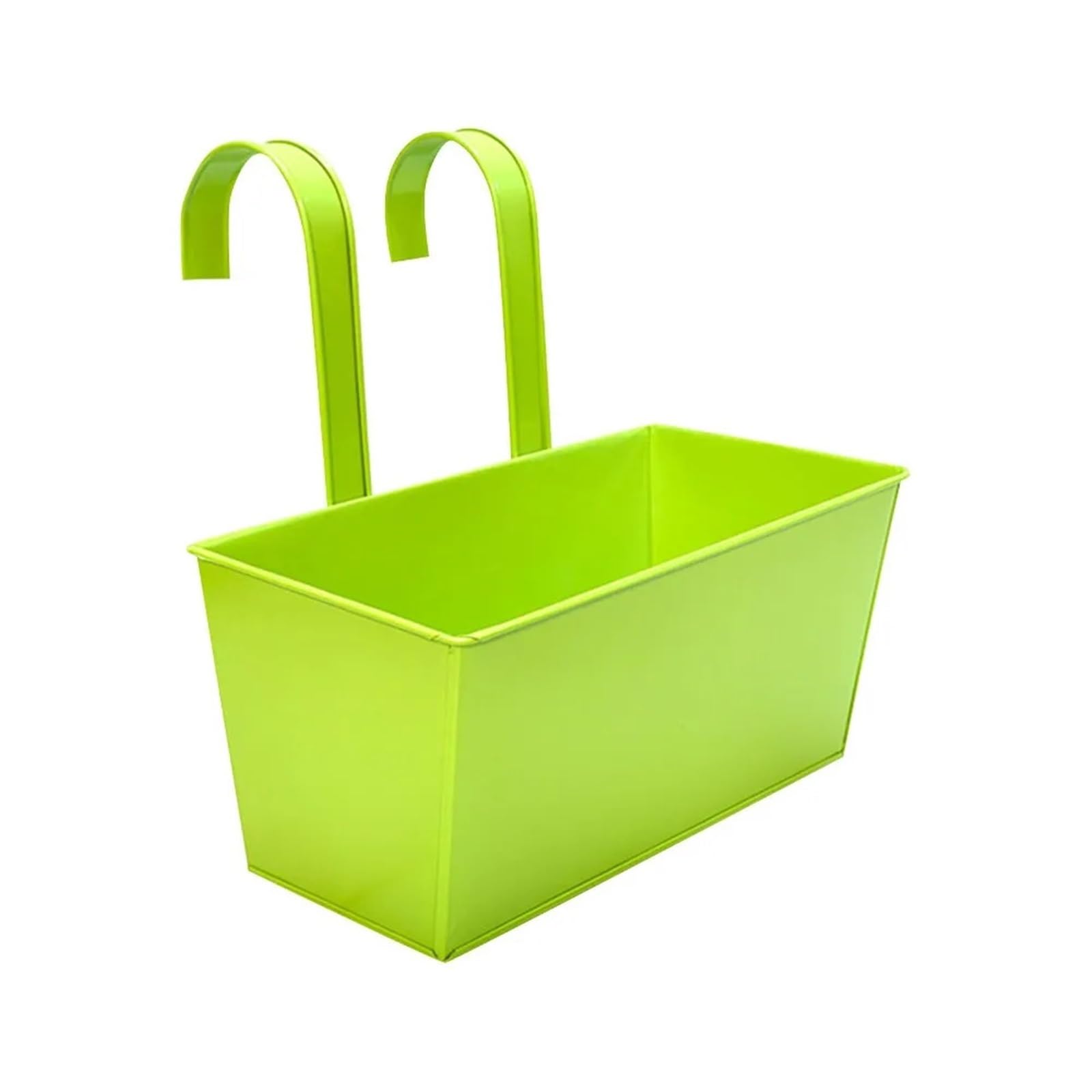 RTBVGHJIK 2pc Iron Outdoor Plants Planter Rustproof Weather-Resistant Wall Mount Window Box Fence Buckets Hanging Flower Pots for Outdoor Plants(Light Green)