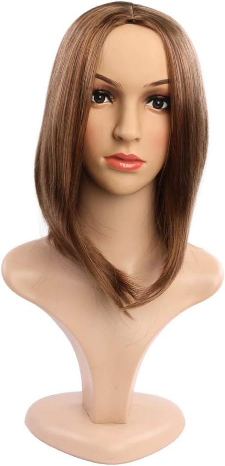 35cm Short Bobo Hair Wigs Hair Heat Resistant for Cosplay Daily Party Use Bob Wig Middle Part Synthetic Hair Replacement Wig For Fashion Women Light Brown