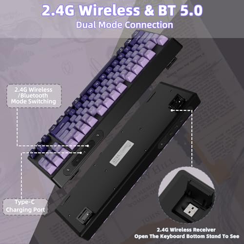 Teclado Gamer M87 75% Inalámbrico Bluetooth 2.4GHz miniatura 3