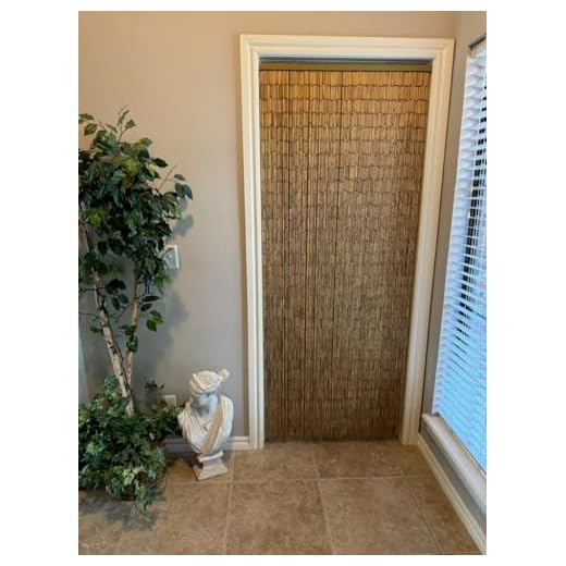 ABeadedCurtain 125 String Natural Bamboo Beaded Curtain 38% More Strands Handmade with 4000 Beads (+Hanging Hardware)