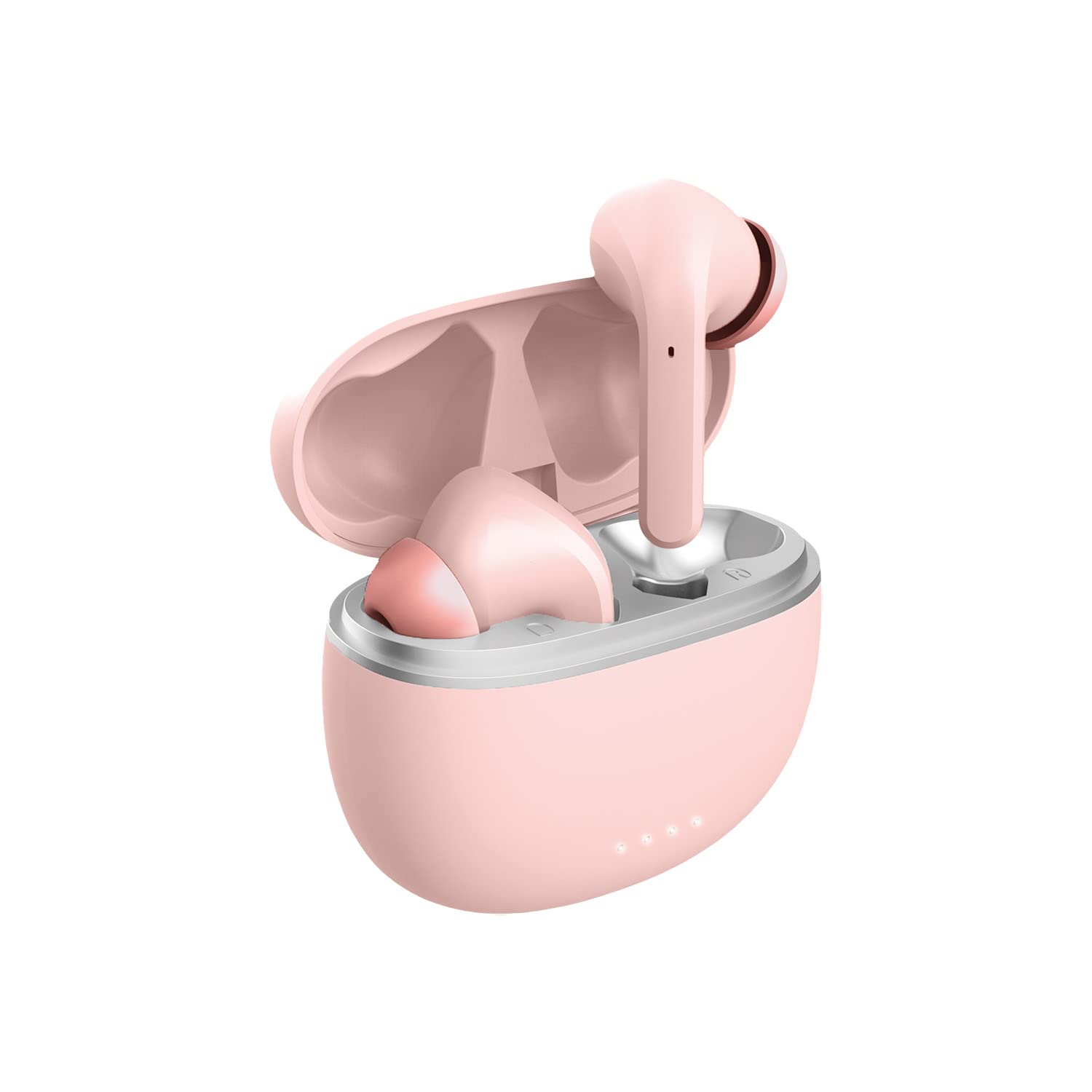 FOREVER Auriculares inalámbricos Bluetooth 5.3 modos ANC TWE-210 EARP con estuche de carga micrófono, control, indicadores LED auriculares intraurales (rosa)