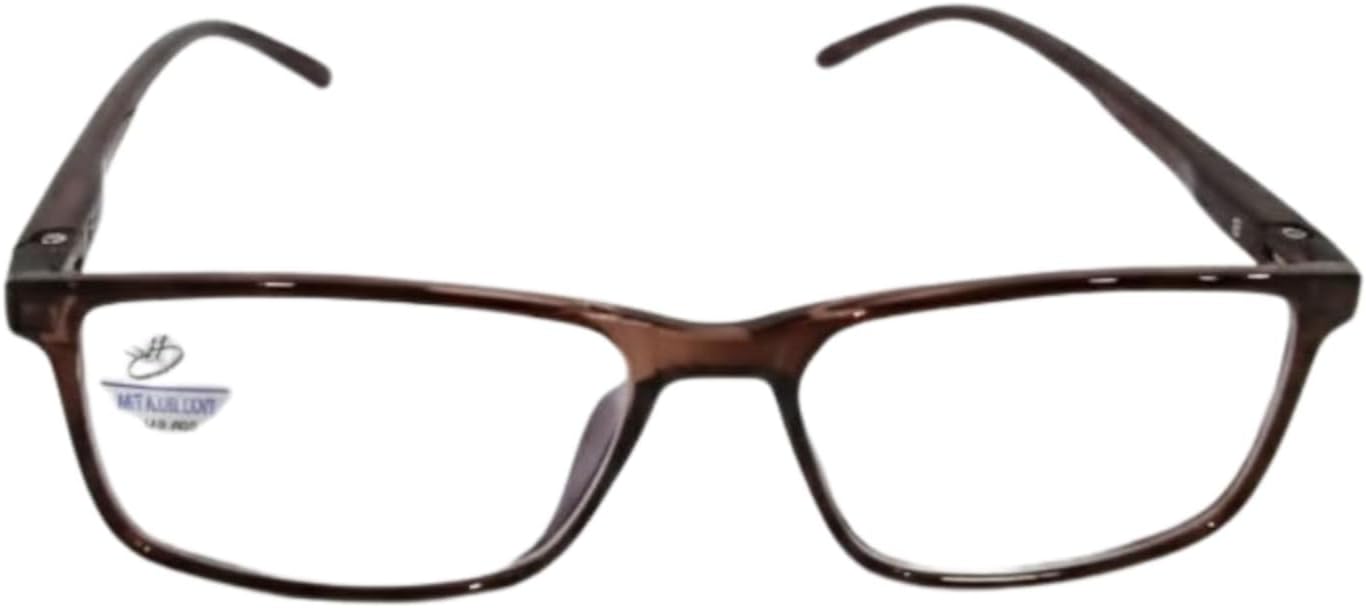 Blue Light Blocking Reading Glasses Round Top Lens TR Frame Shining Brown with UV Protection Lightweight Unisex -a9