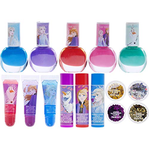 Townley Girl Disney Frozen 2 ungiftiger Peel-Off-Nagellack, Lipgloss- und Spiegelset für Mädchen, Farben, Alter 3… – Bild 3