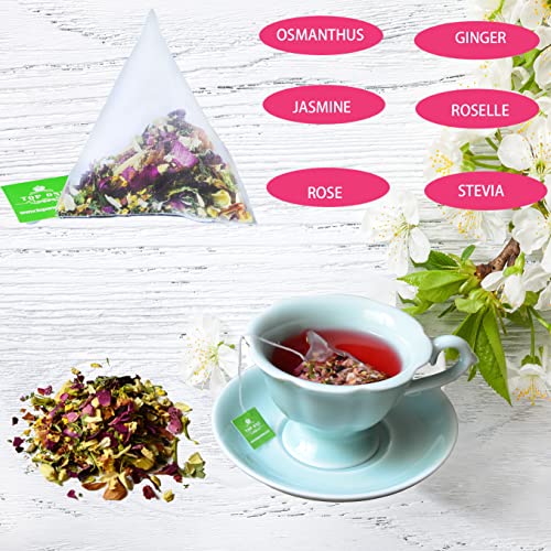 Topone Jasmine& Ginger Herbal Tea Flavored Tea Everyday Immune And Stress Support Decaffeinated And Sugar-Free 35 Tea Bags #TOP6