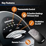 Lasko Oscillating Ceramic Tower Space Heater for Home with Adjustable Thermostat, Timer and Remote Control, 22.5 Inches, Grey/Black, 1500W, 751320 - Image 3