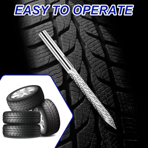 Image of Tire Reamer Drill Bit, 3Pcs /Set Multi Sizes Flat Tire Repair Tools Carbide Burr Drill Bit Carbon Steel Tire Patches Plug Cutters Tire Plug Repair Kit for Cars, Motorcycles, Trucks (3mm /4.5mm /6mm)