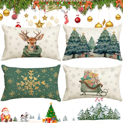 Anyingkai 4er Set Kissenbezüge Weihnachten...