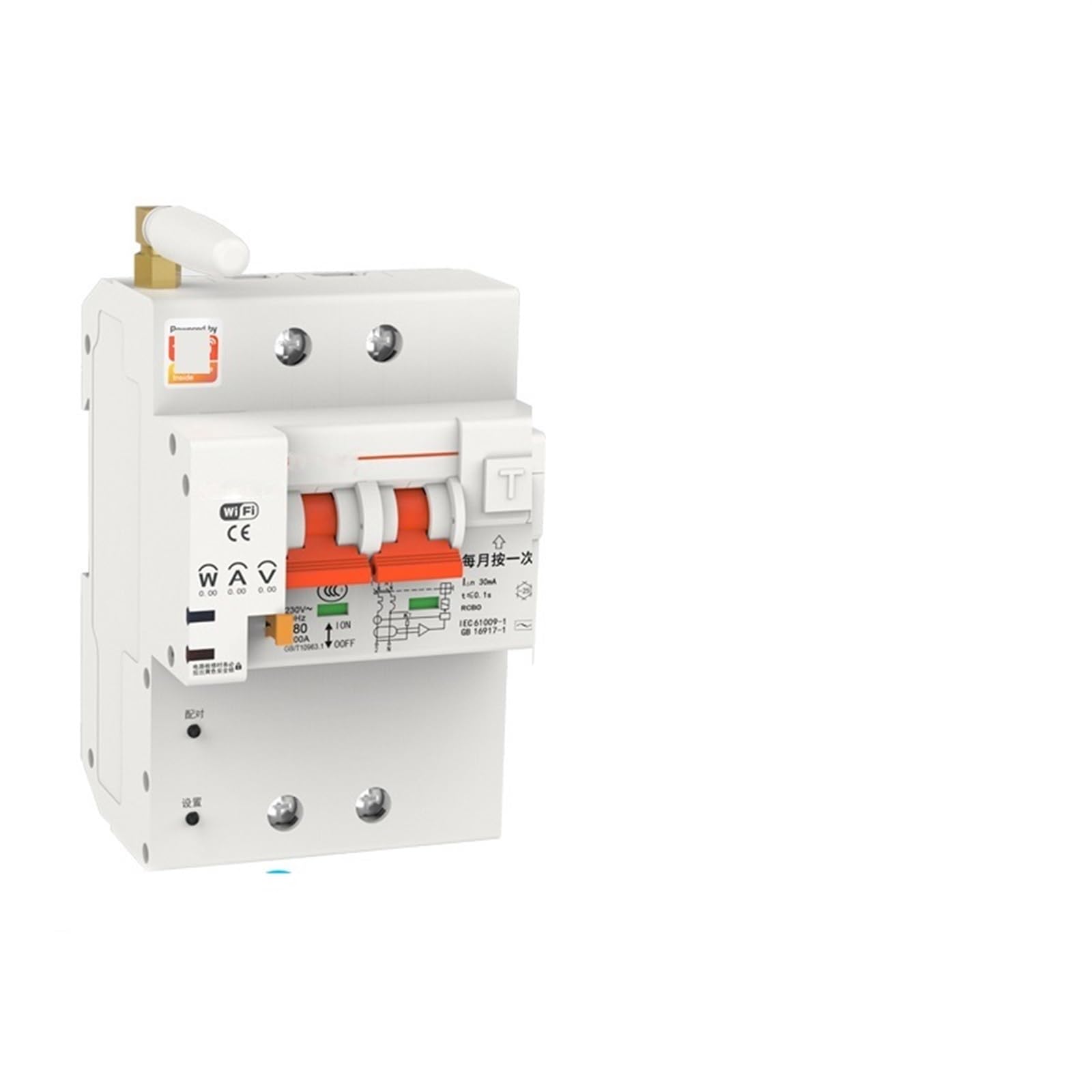 JNVFTCUX 2P 4P 10-100A Smart Circuit Breaker Switch Leakage Power Energy Consumption KWh Meter Voltmeter 1Pcs(4P,80A)