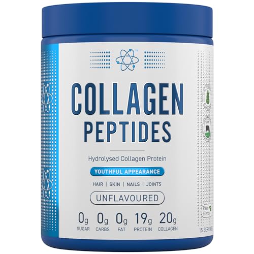 Applied Nutrition Péptidos de colágeno en polvo – Péptidos hidrolizados de colágeno bovino, halal, para piel, cabello y uñas (300 g - 15 ingresos)