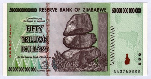 Zimbabwe 50 Trillion Dólar Note Bill Money Inflation Rekord Currency Zimbabwe Bill Bill Money Inflation Rekord Currency Zimbabwe Bill Bil
