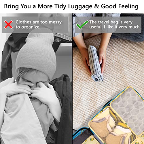 Organisateur Valise Sciphylia Lot De 10 Impermeables Pochettes De Voyage De Rangement Pour Vetement Chaussures Sous Vetements Cosmetiques Sacs Pour Femmes Hommes Citron Jaune