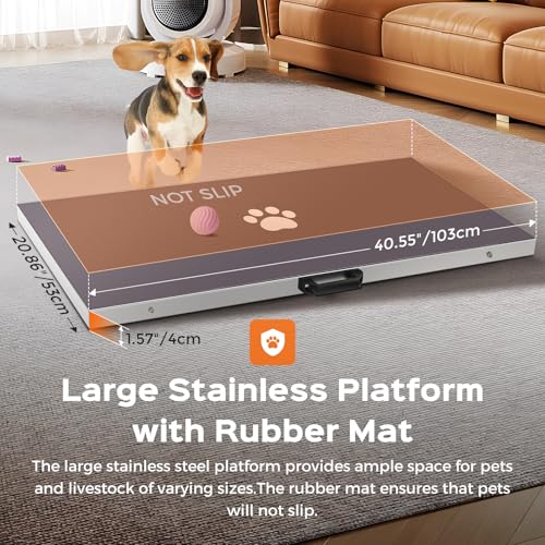 Bonvoisin Pet Scale for Large Dog 1100lb x 0.2lb, Postal Scale with Large Stainless Platform 40.5” x 20.8”, Animal Scales for Weighing,Vet Scale with Rubber Mat Livestock Scale for Dog, Sheep