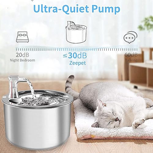 Fuente de agua para gatos y perros 2L acero inox miniatura 2