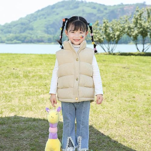 Boys Girls Corduroy Vest Winter Sleeveless Jacket Stand Collar Thick Warm Coat Button Waistcoat Boys Coat2
