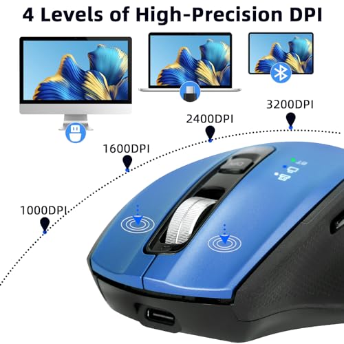 Mouse inalámbrico ergonómico ideal para aliviar la tensión en tu muñeca al usar Mac o Windows 3