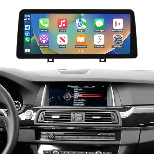 NINETOM 12.3 inch Touchscreen Wireless CarPlay Android Auto Multimedia Car Radio Receiver Compatible with BMW 5 Series with NBT System, F10/F11(2012-2016)