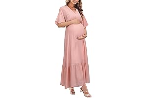 Gorgeous Pink Baby Shower Maxi Dress