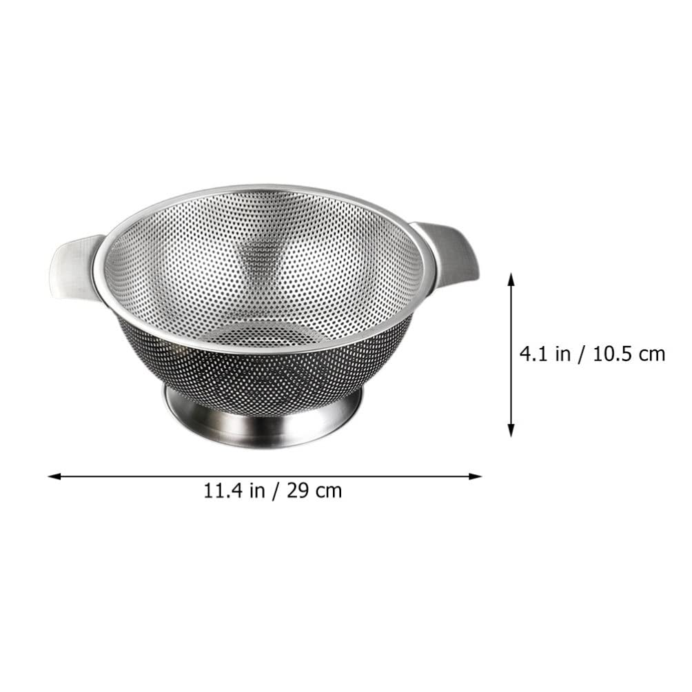 Colador de Malla de Acero Inoxidable de 22,5 cm - Juego de Cuenco y colador Multifuncional para Frutas, Verduras, Fideos y pastas