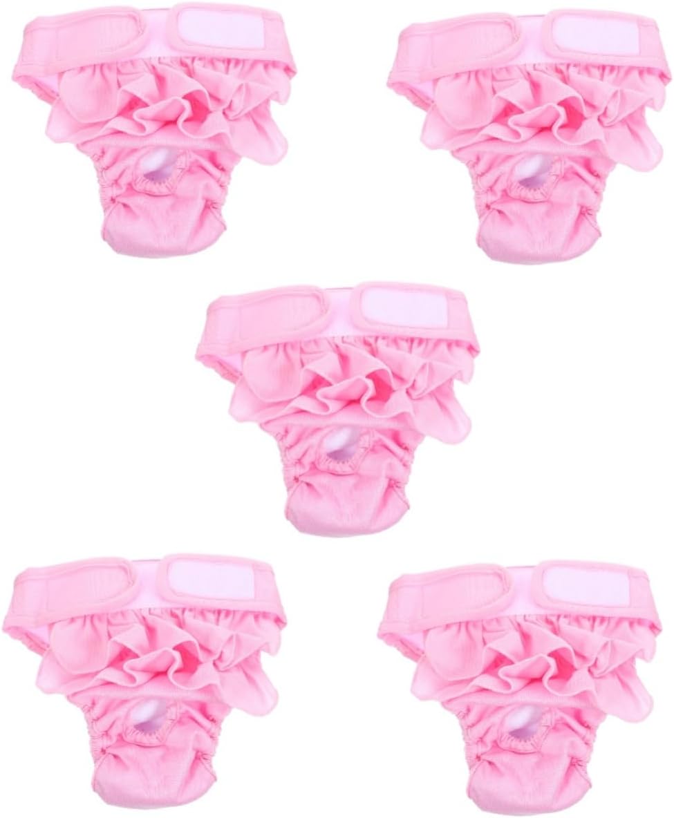 BESPORTBLE 5pcs Reusable Dog Diaper for Pets Comfortable Pants for Puppies Breathable Material Easy to Wear Prevents for and Heat