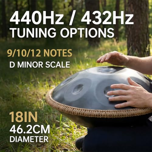 Handpan Drum 22 Inch D Minor 10 Notas 440Hz Negro miniatura 2