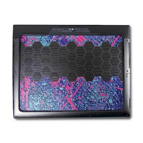 Image of MightySkins Carbon Fiber Skin Compatible with Alienware M18 R1 (2023) Full Wrap Kit - Vibrant Splatter | Protective, Durable Textured Carbon Fiber Finish | Easy to Apply | Made in The USA