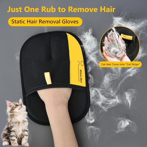 Image of Pet Hair Removal Glove for Cats & Dogs, 2025 New Electrostatic Gloves Pet Hair, Efficient Grooming Gloves for Pet Hair, Reusable Cat & Dog Hair Remover for Couch, Furniture, Carpet, Curtain